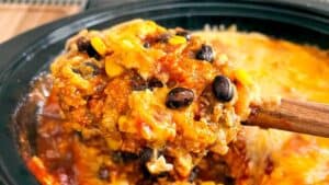 Slow cooker enchilada casserole.