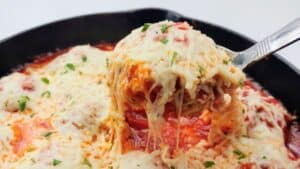 Baked chicken parmesan meatballs.