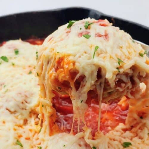 Baked chicken parmesan meatballs.