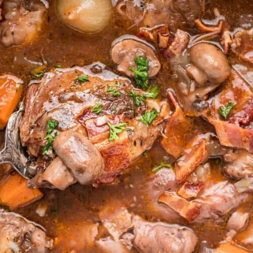 Coq au vin.