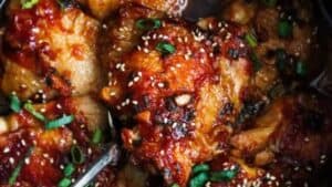 Honey garlic chicken thighs.