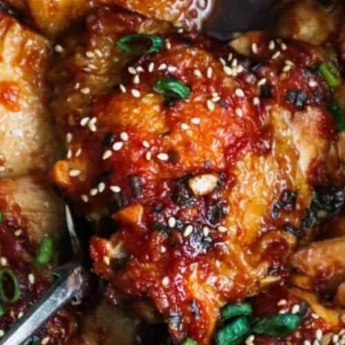 Honey garlic chicken thighs.