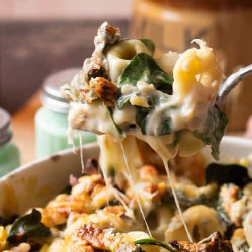 Gorgonzola tortellini casserole.