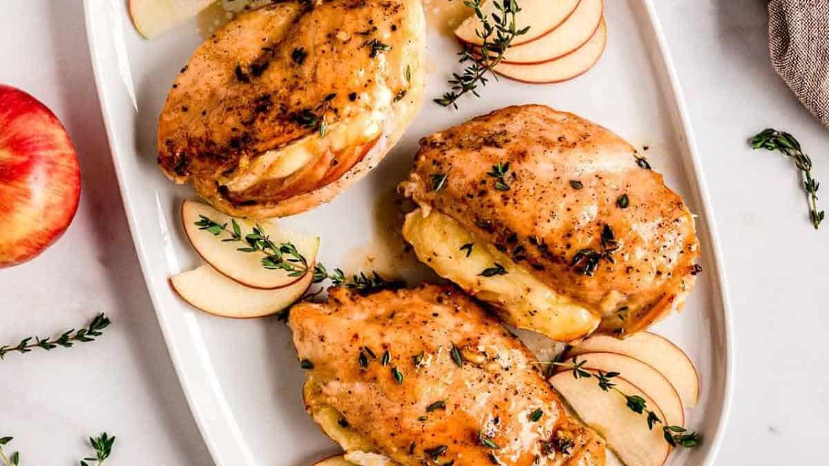 Apple and Brie Stuffed Chicken Breast.