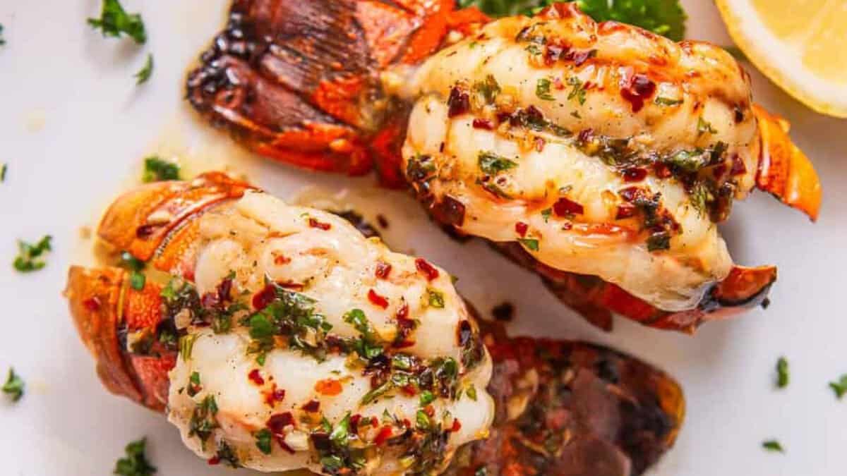 Baked Garlic Butter Lobster Tails.