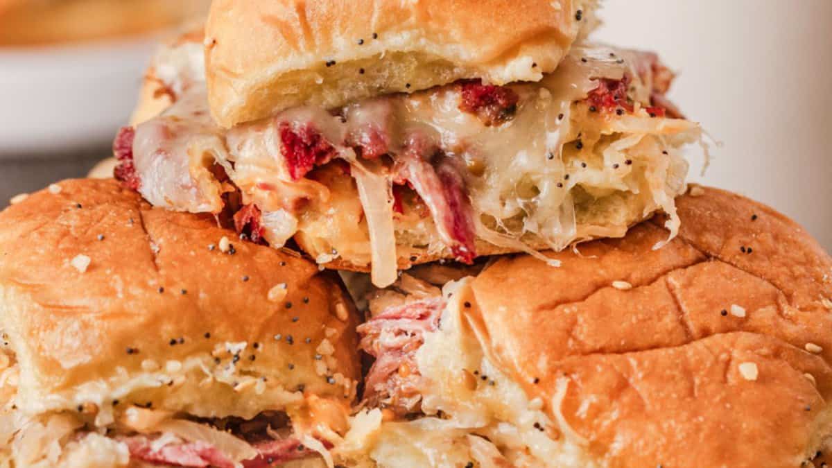 Baked Reuben Sliders.