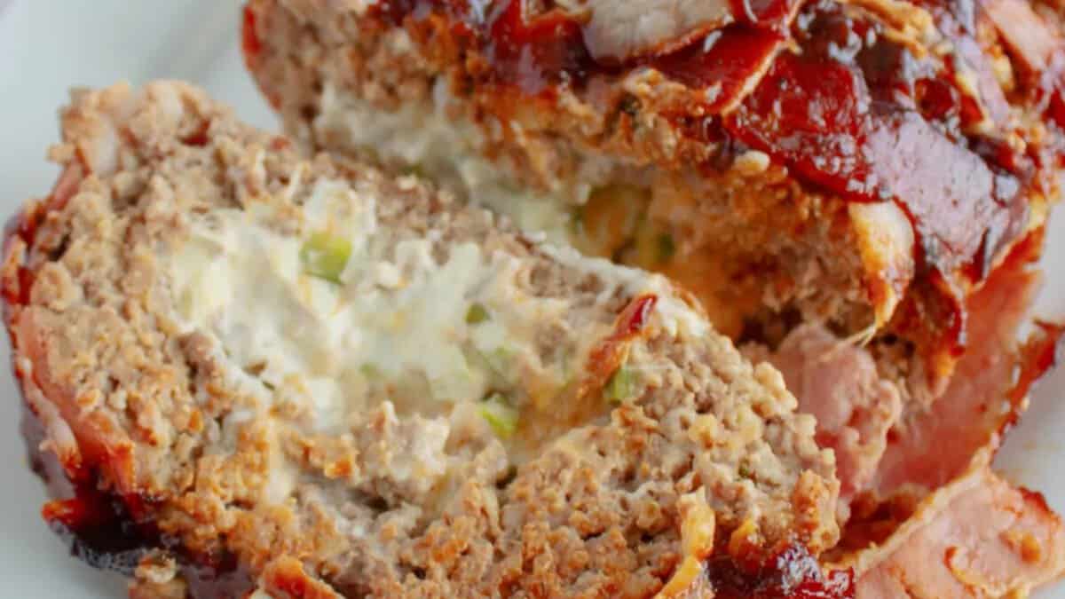 Cheese Stuffed Bacon Wrapped Meatloaf.