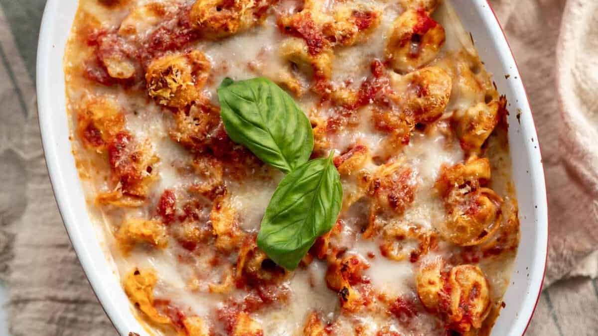 Cheesy Baked Tortellini.