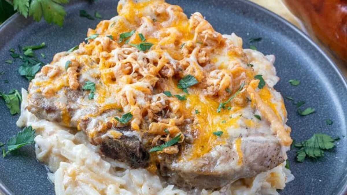 Cheesy Pork Chop and Potato Casserole.