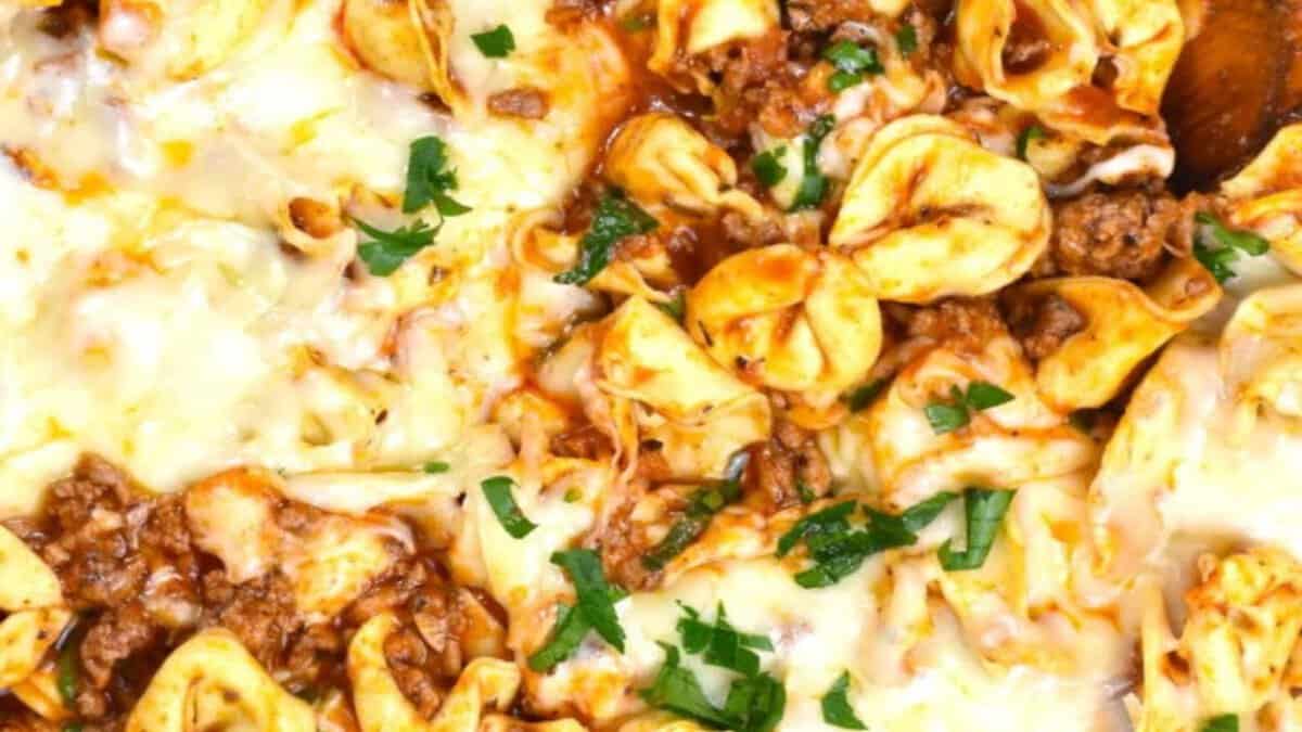 Cheesy Tortellini Bake.