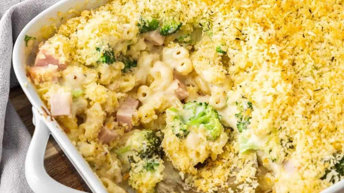 Creamy Ham Pasta Bake.