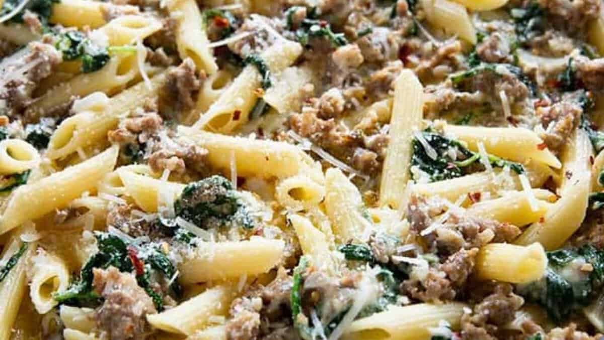 Creamy Italian Sausage Pasta.