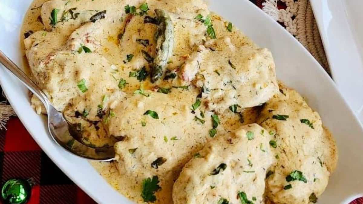 Creamy Smothered Garlic Butter Chicken Breasts.