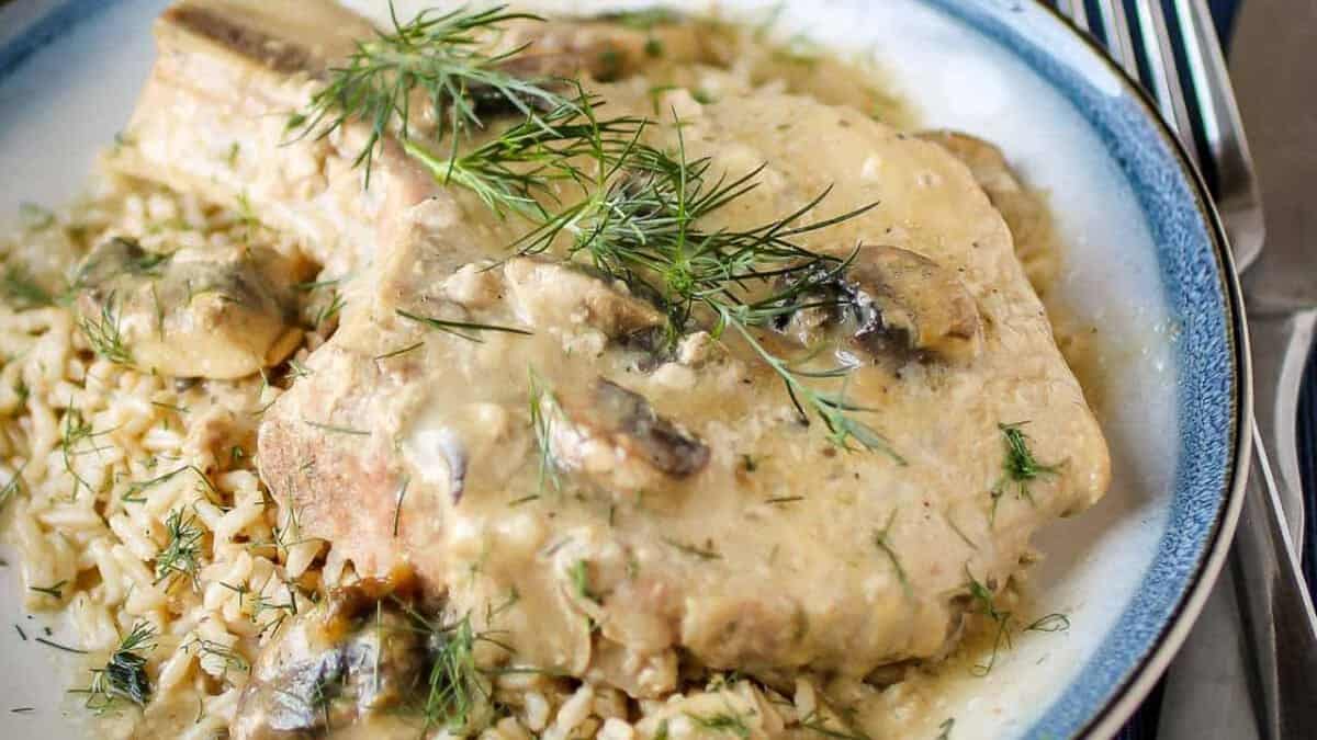 Crock Pot Pork Chops with Mushroom Soup.