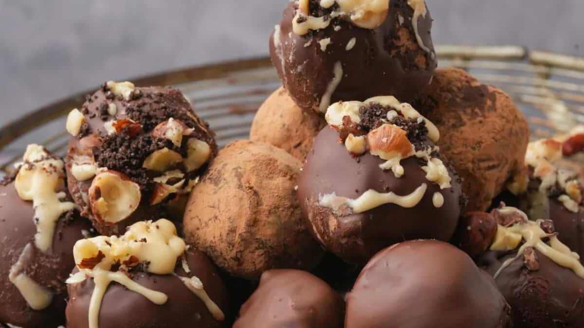 Dark Chocolate Hazelnut Truffles.