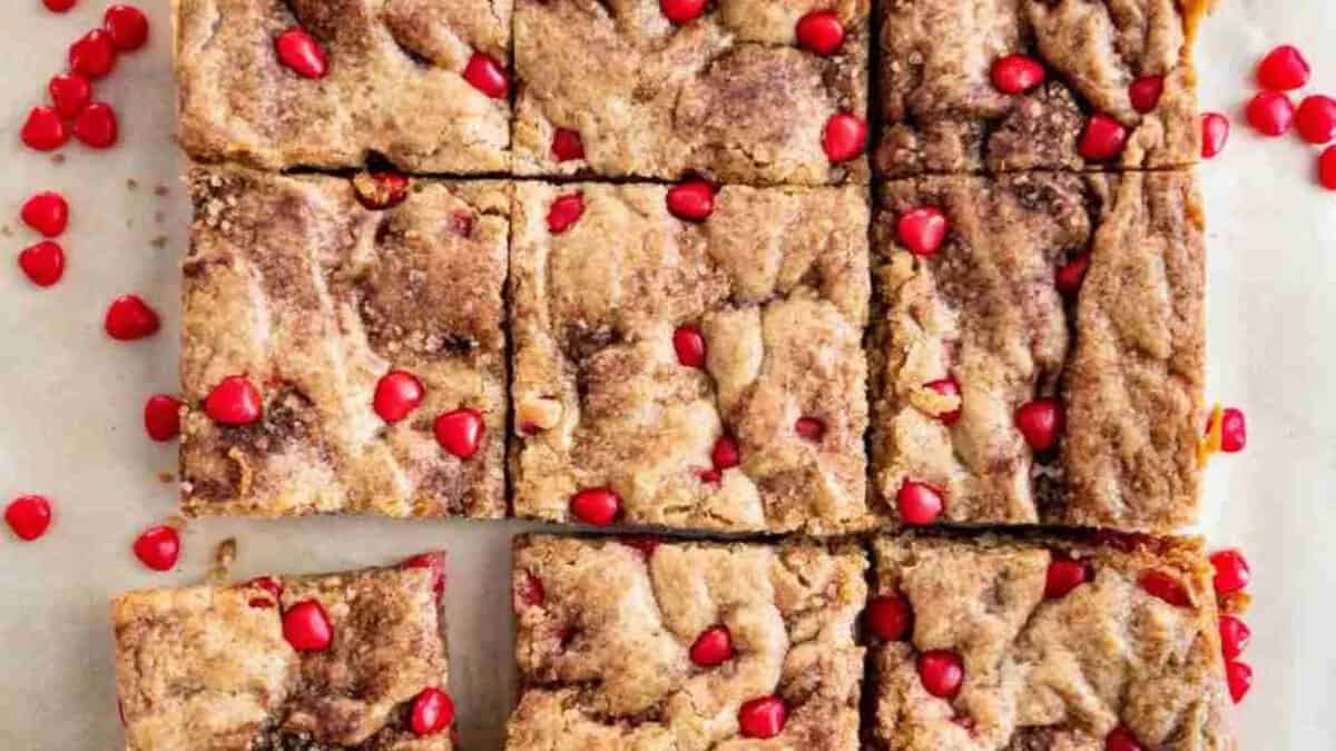 Fireball Whisky Cinnamon Heart Blondies.