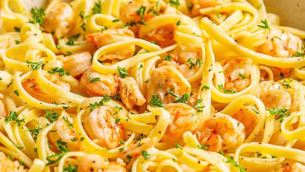 Garlic Butter Shrimp Pasta.