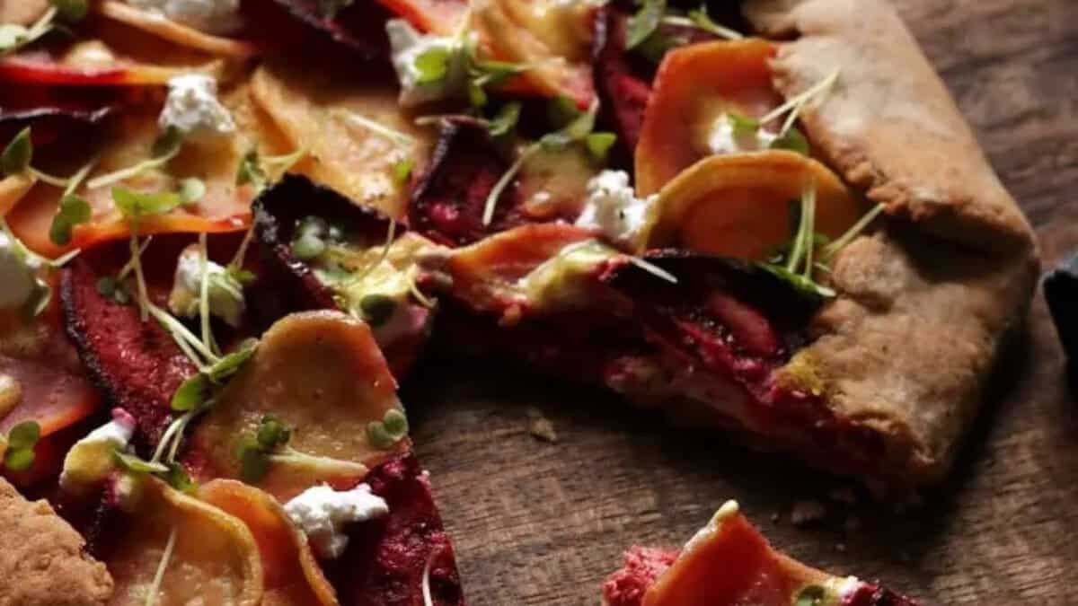 Healthy Beet Galette with Goat Cheese.