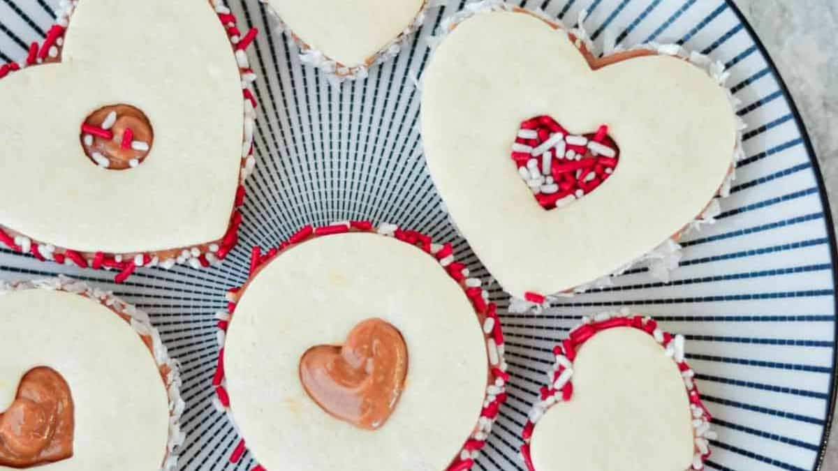 Heart-Shaped Dulce de Leche Cookie.