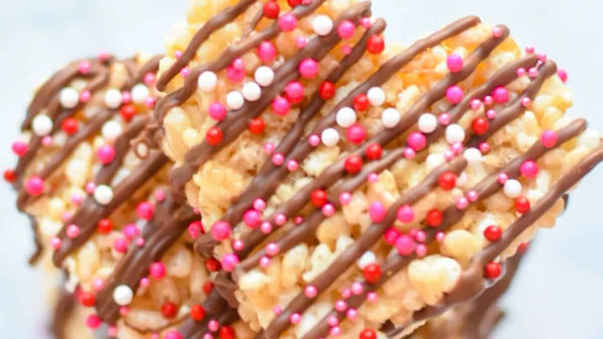 Heart-Shaped Rice Krispie Treats.