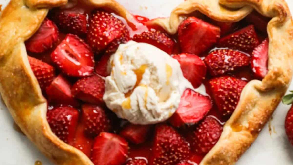 Heart-Shaped Strawberry Galette.