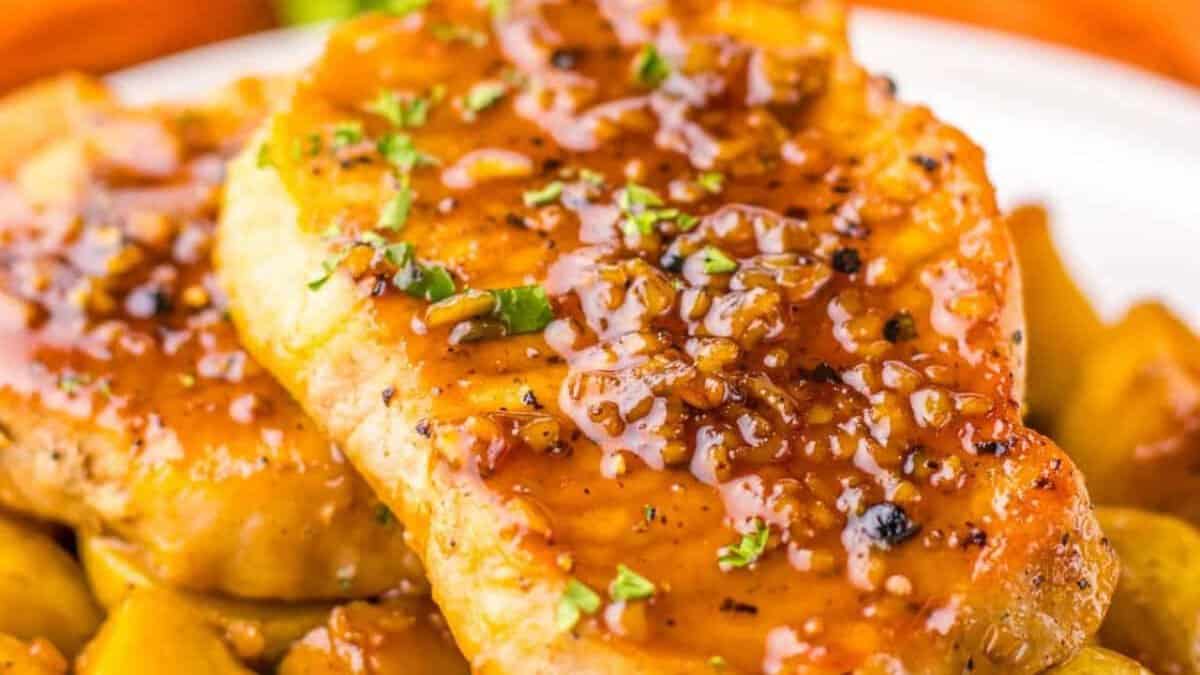 Honey Garlic Pork Chops and Potatoes.