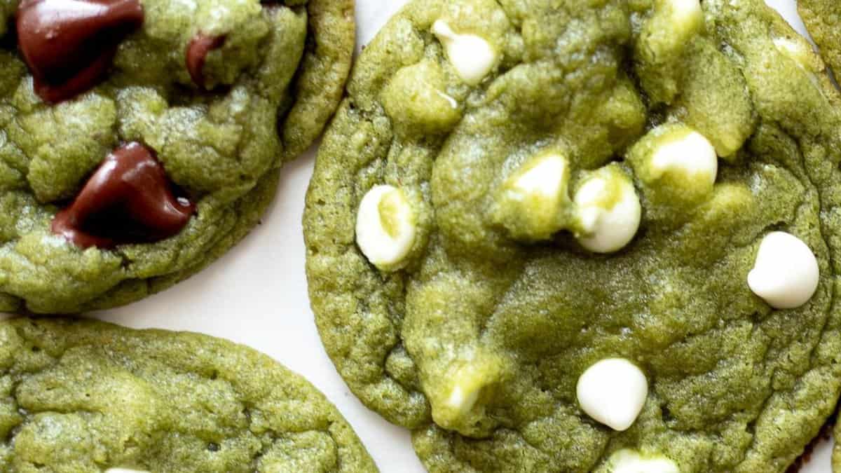 Matcha Chocolate Chip Cookies.