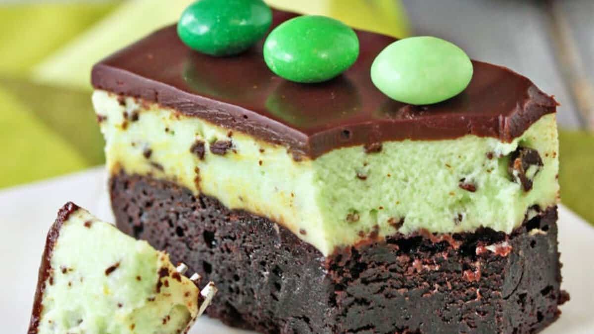 Mint Chocolate Chip Mousse Brownies.