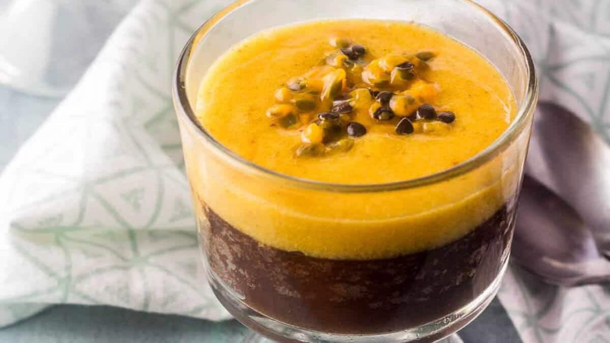 Peruvian-Inspired Passionfruit Dark Chocolate Dessert.