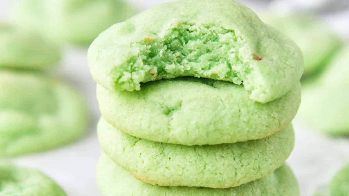 Pistachio Pudding Cookies.