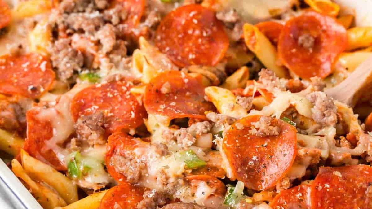 Pizza Pasta Casserole.