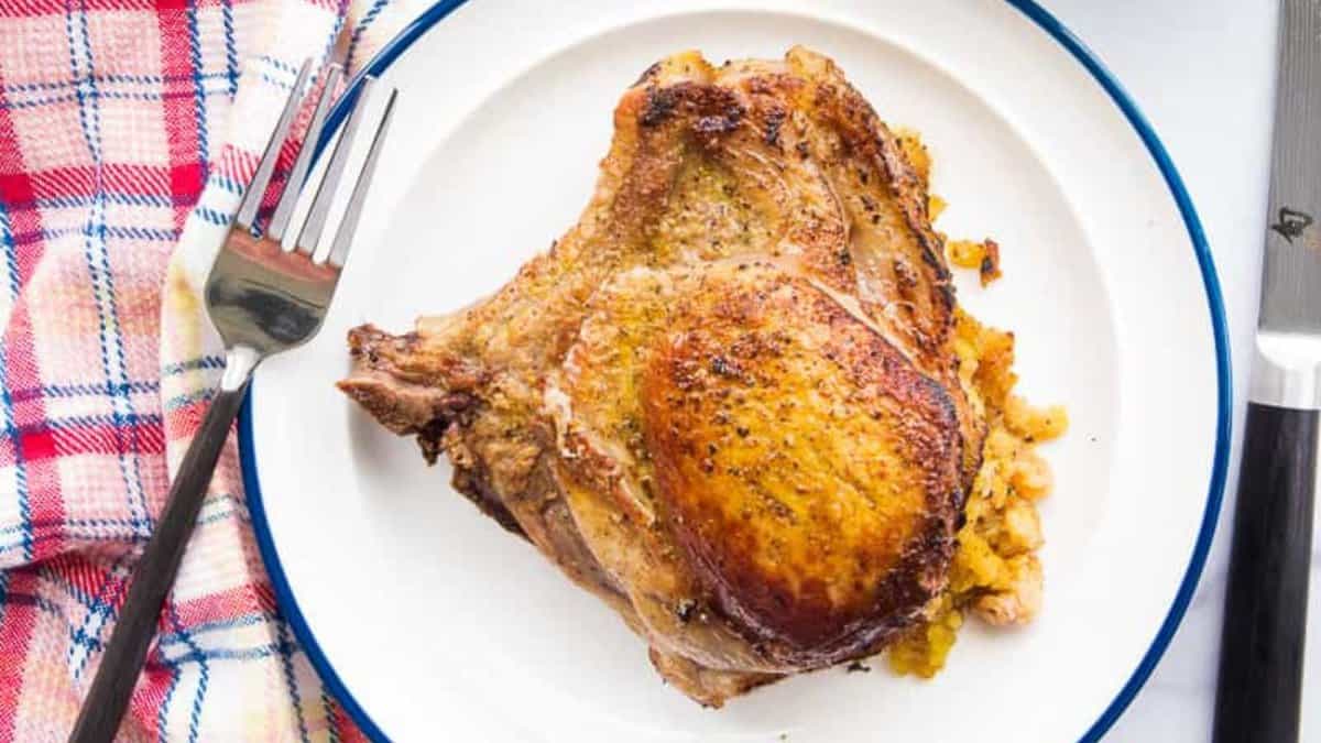 Pork Chops with Mofongo Stuffing.