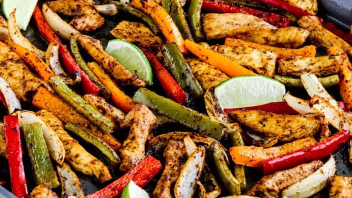 Sheet Pan Chicken Fajitas.
