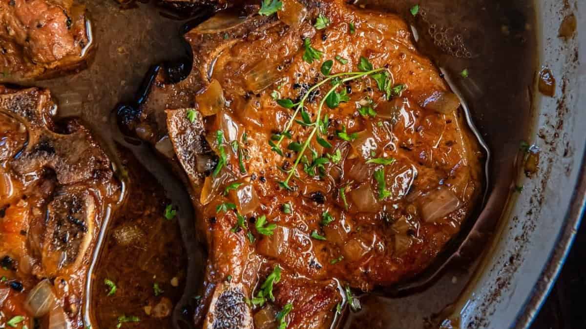 Skillet Braised Pork Chops.