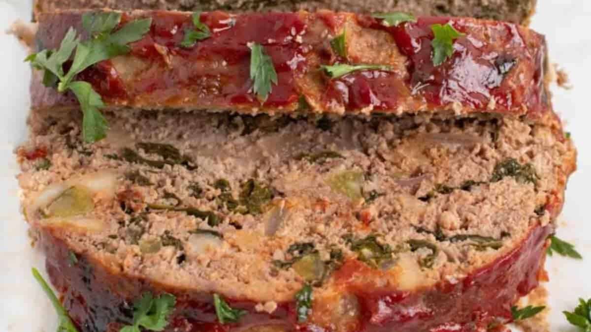 Spicy Meatloaf with Collard Greens.