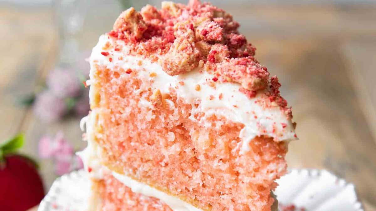 Strawberry Crunch Cake.