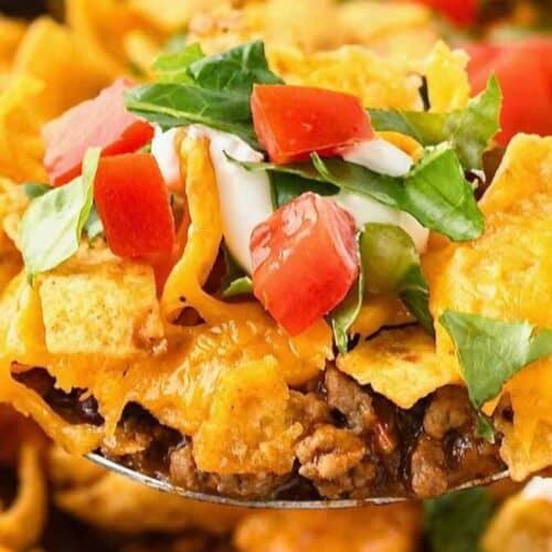 Walking taco casserole.