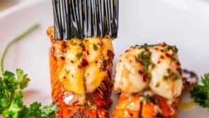 Garlic butter lobster tails.