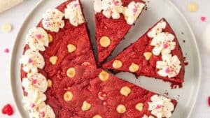 Valentine's cookie cake.