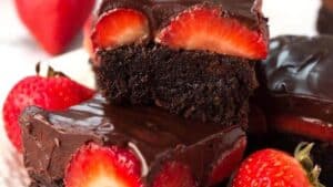 Chocolate strawberry brownies.