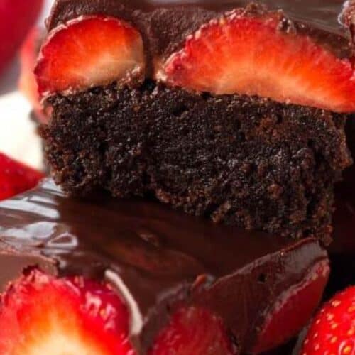 Chocolate strawberry brownies.