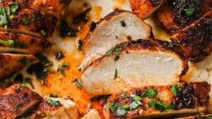 Baked chicken breast.