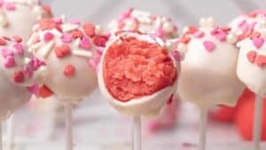 Valentine's day cake pops.
