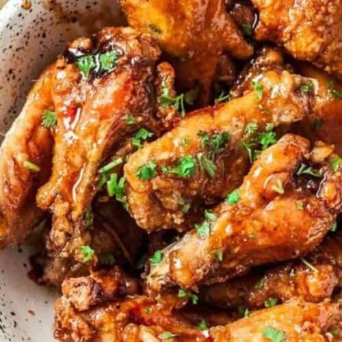 Baked chicken wings.