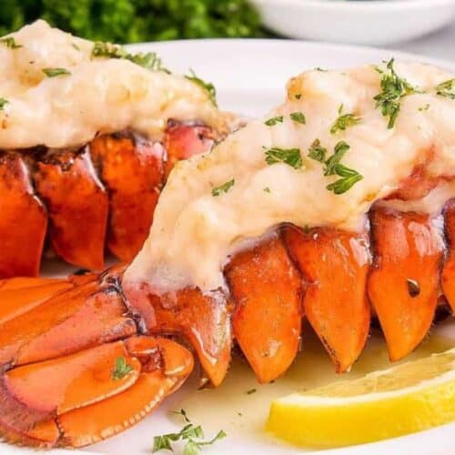 Air fried lobster tails.