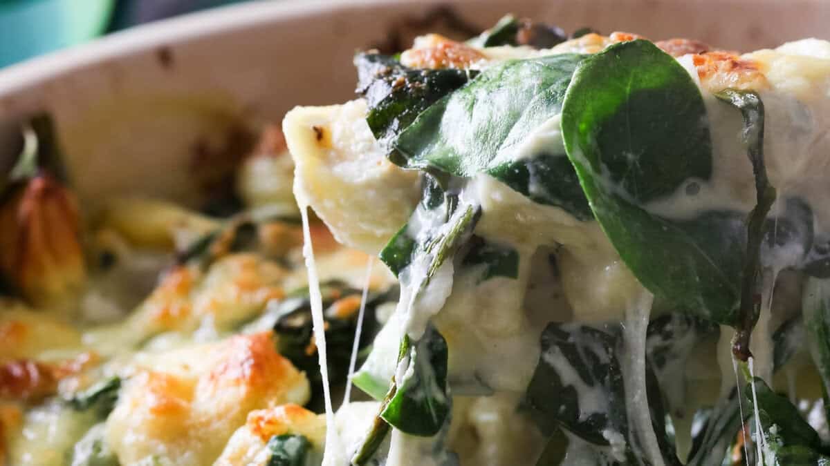 Ricotta spinach casserole.