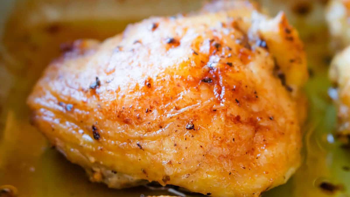 Oven Roasted Chicken Thighs.