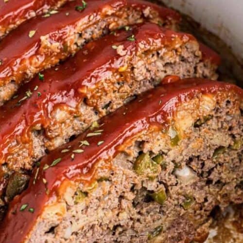 Slow cooker meatloaf sliced.