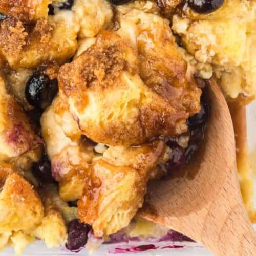 Blueberry french toast casserole.