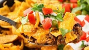 Walking taco casserole.